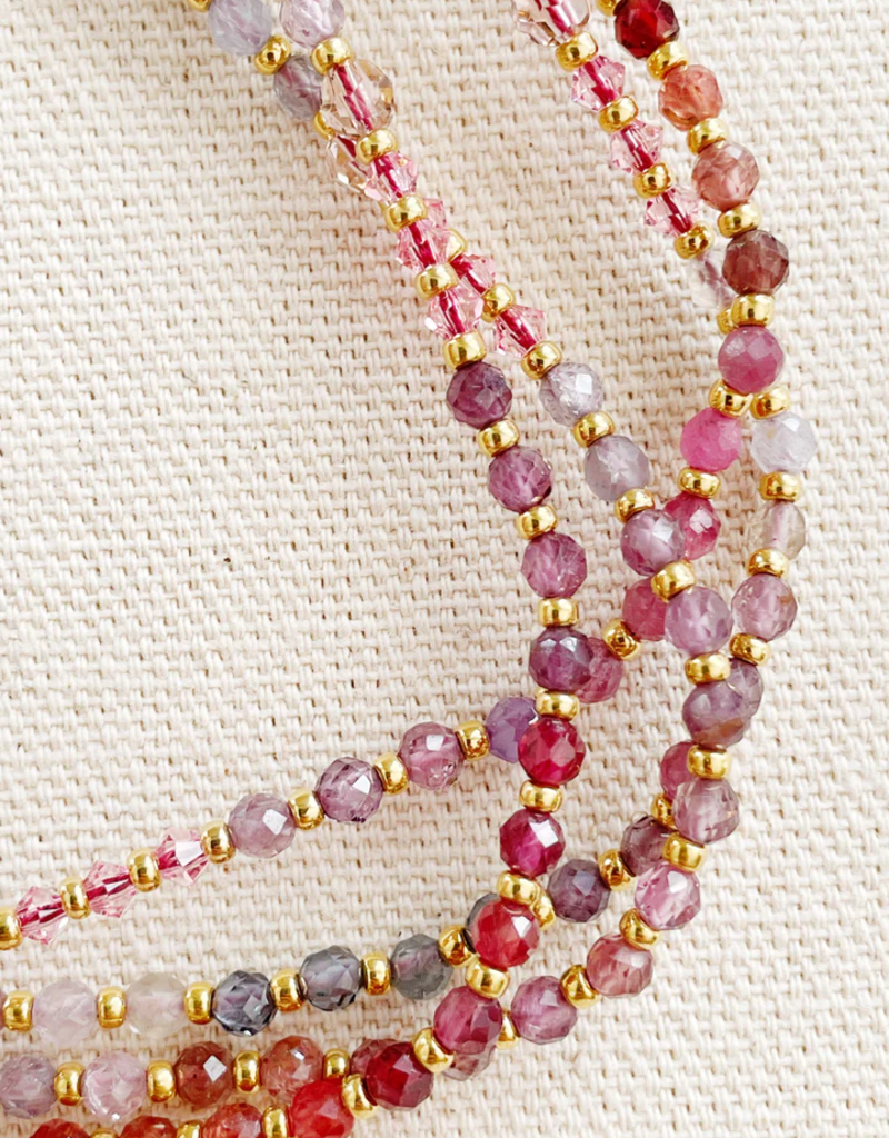 Alijuna Devocion Swarovski Crystal Beaded Wrap Bracelet