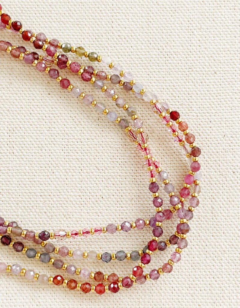 Alijuna Devocion Swarovski Crystal Beaded Wrap Bracelet