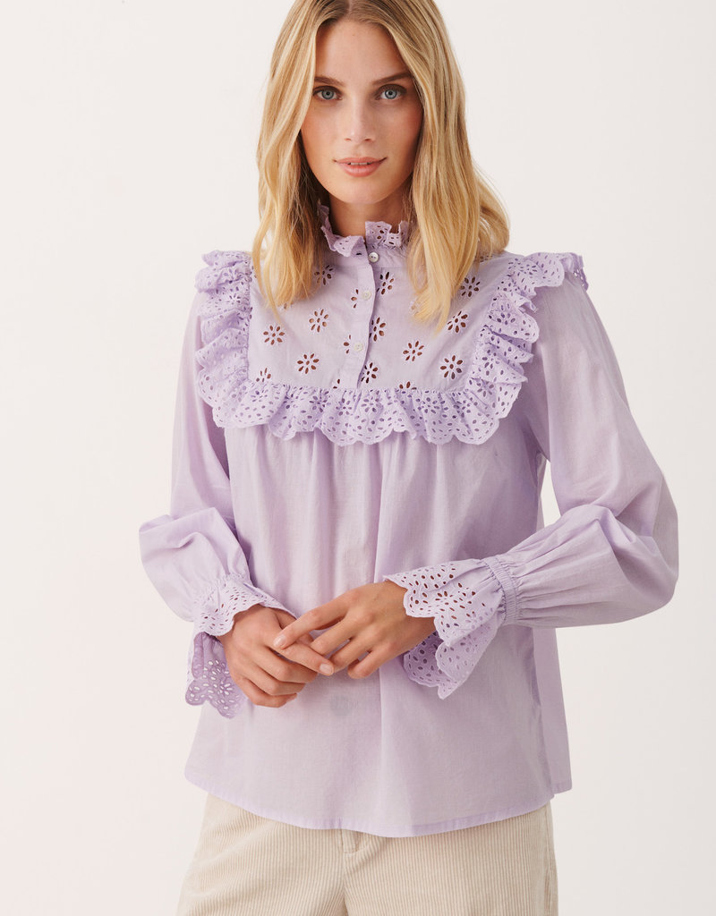 Part Two Nilea Eyelet Ruffle Blouse