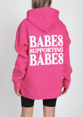 Brunette the Label Brunette the Label - Babes Supporting Babes Big Sister Hoodie in Fuchsia