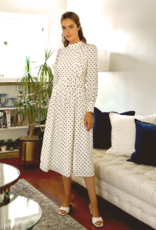 Adelyn Rae Edith Belted Polkadot Midi Dress (FINAL SALE)