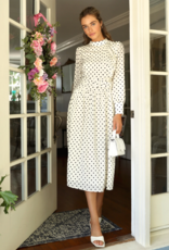 Adelyn Rae Edith Belted Polkadot Midi Dress (FINAL SALE)