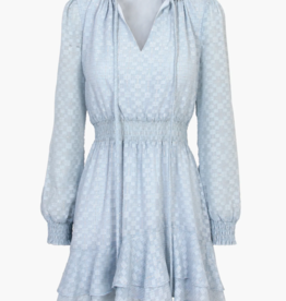 Adelyn Rae Debbie Ruffle Sleeve Smocked Mini Dress