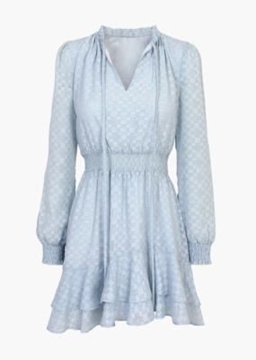 Adelyn Rae Debbie Ruffle Sleeve Smocked Mini Dress