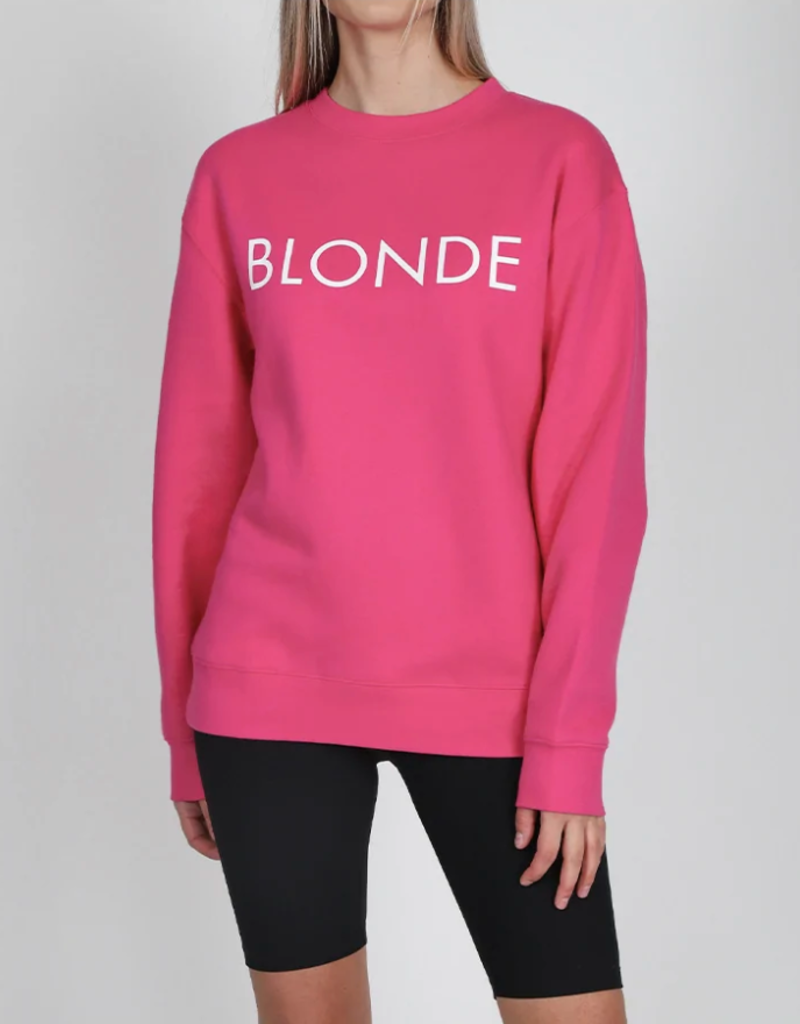 Brunette the Label Blonde Core Crew in Fuchsia