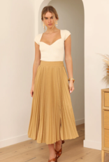 Greylin Rhea Pleated Midi Poplin Pleated Skirt (FINAL SALE)