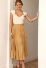Greylin Rhea Pleated Midi Poplin Pleated Skirt (FINAL SALE)