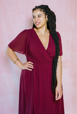 Soieblu Lexi Midi Wrap Dress in Burgundy