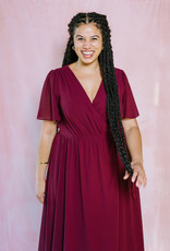 Soieblu Lexi Midi Wrap Dress in Burgundy
