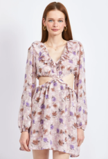 En Saison Brenna Floral Cut Out Mini Dress