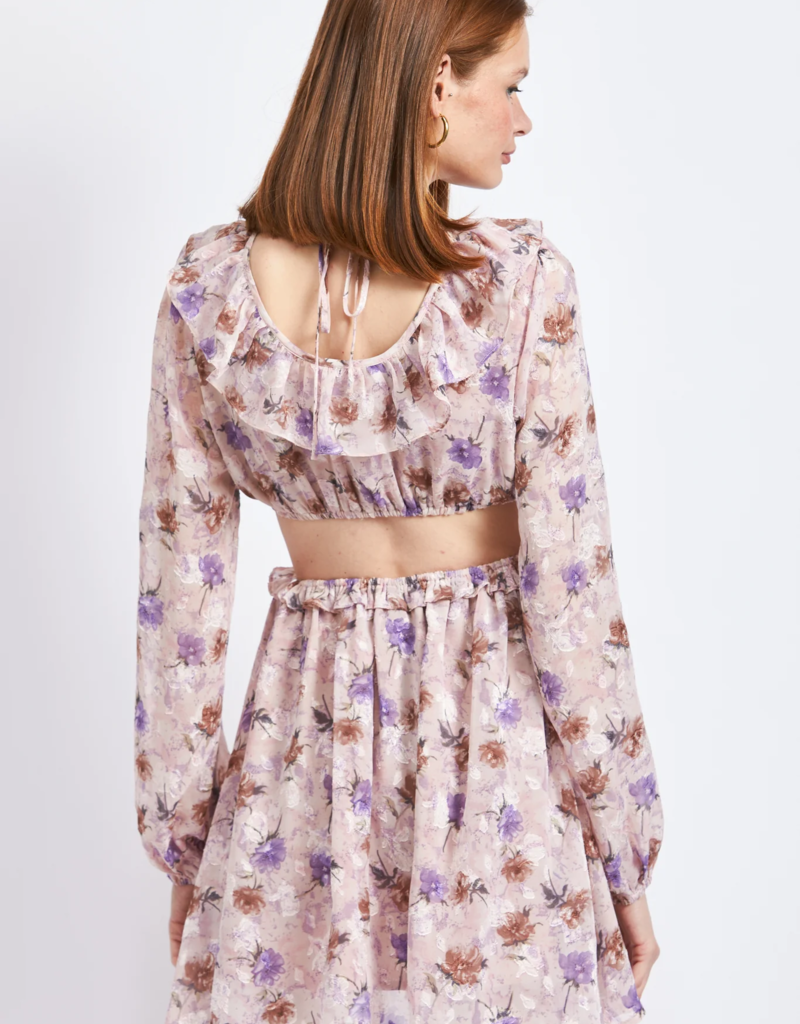 En Saison Brenna Floral Cut Out Mini Dress