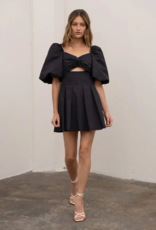 Moon River Mila Puff Sleeve Cutout Mini Dress