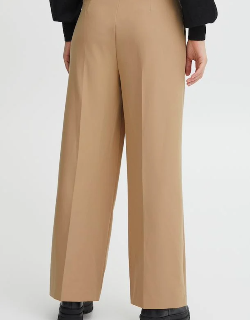 ICHI Lexi Wide Leg Trouser in Tan (FINAL SALE)