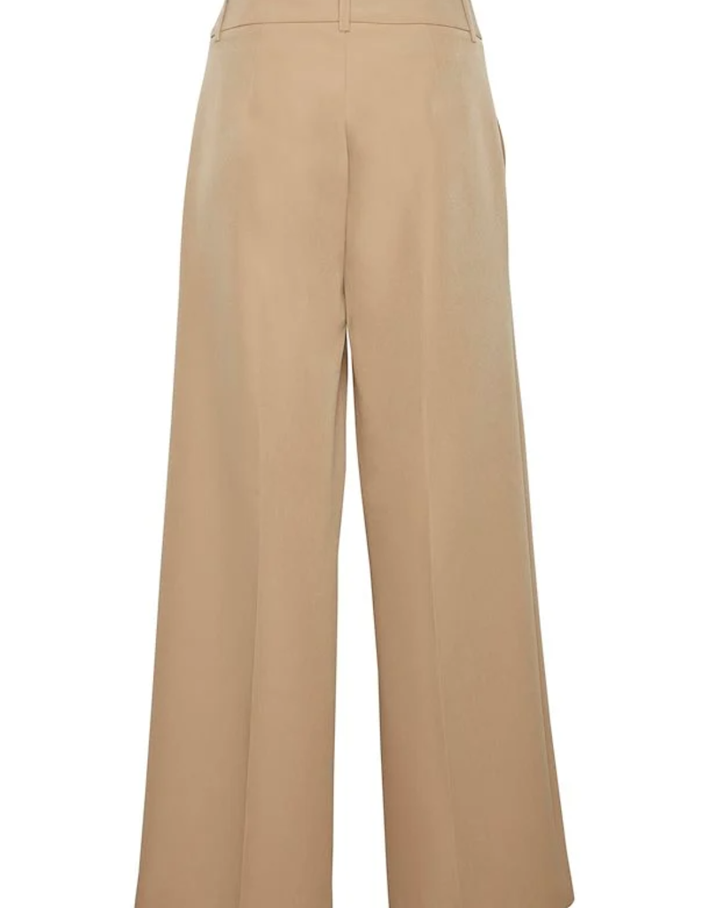 ICHI Lexi Wide Leg Trouser in Tan (FINAL SALE)