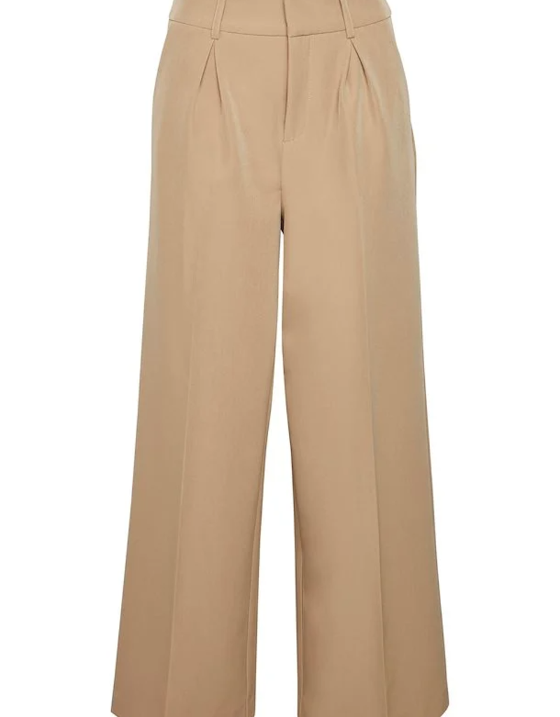 ICHI Lexi Wide Leg Trouser in Tan (FINAL SALE)
