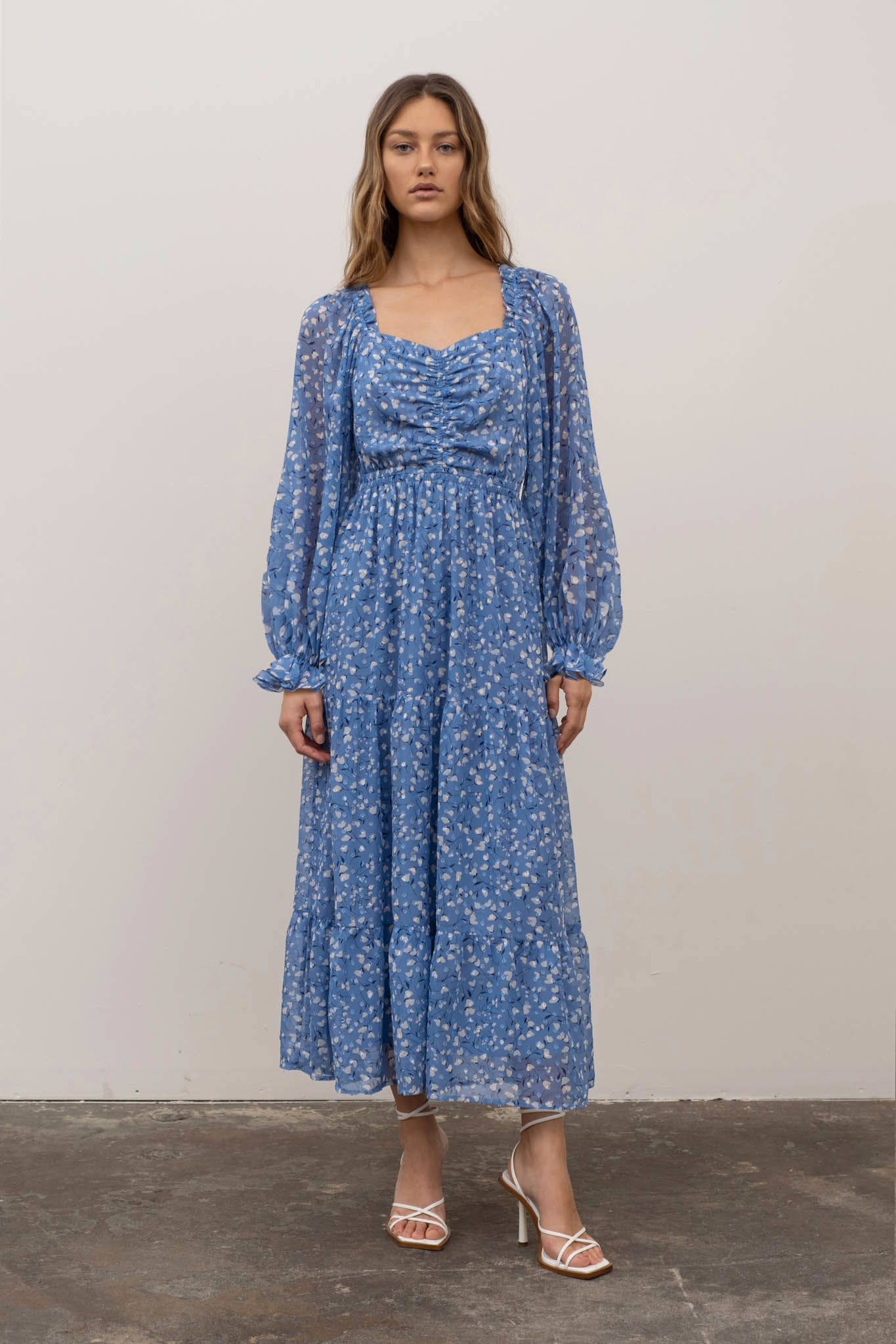 Layne Shirred Midi Dress - Adorn Boutique