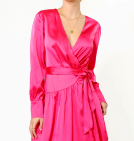 Greylin Ester Satin Wrap Dress