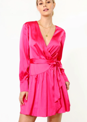 Greylin Ester Satin Wrap Dress