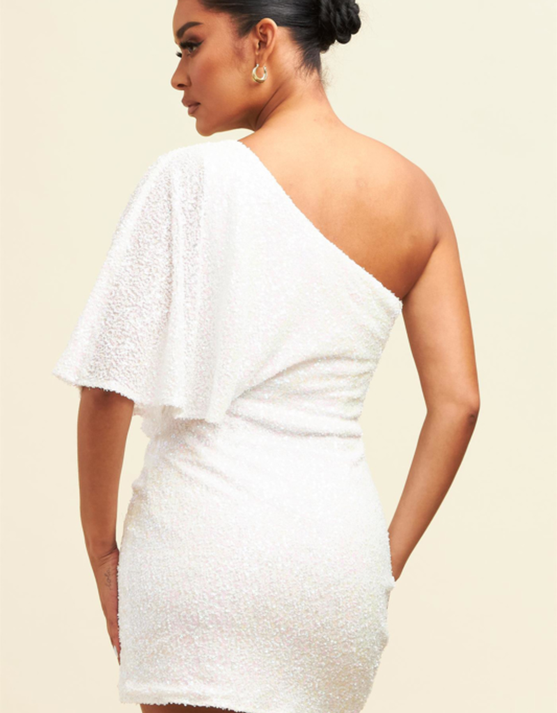 Luxxel Tonya Sequin One-Shoulder Mini Dress
