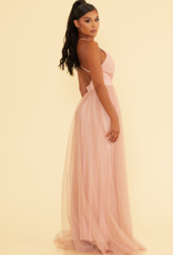 Luxxel Selena Tulle Maxi Dress - Blush