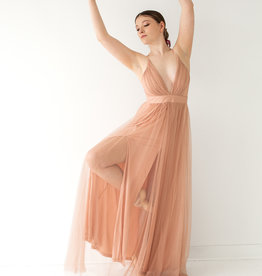 Luxxel Selena Tulle Maxi Dress in Blush