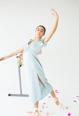 Greylin Rose Satin Puff Sleeve Midi Dress (FINAL SALE)
