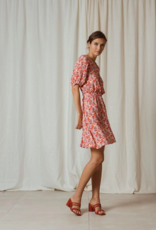 Indi and Cold Adella Puff Sleeve Dress With Tie Belt