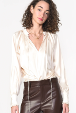 Greylin Larissa Wide Cuff Sateen Blouse (FINAL SALE)