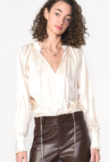 Greylin Larissa Wide Cuff Sateen Blouse