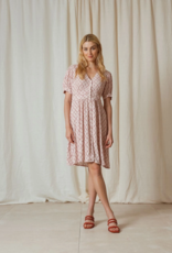 Indi and Cold Flora Button Front V-Neck Dress