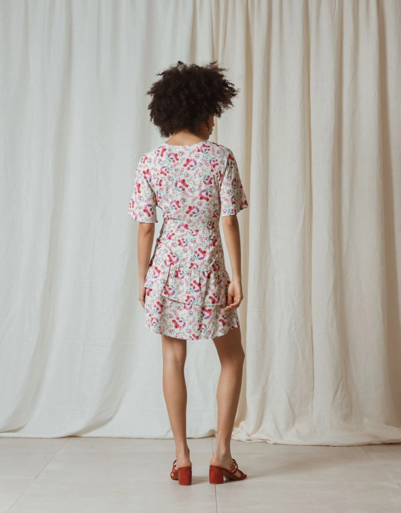 Indi and Cold Raquel Short Sleeve V-Neck Dress (FINAL SALE)
