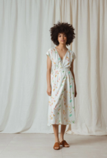 Indi and Cold Ariel Watercolour Surplice Midi Dress