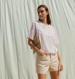 Indi and Cold Estrella Fretwork Cotton Blouse *Only One Left - Large*