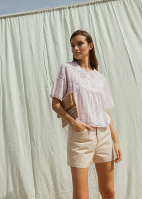 Indi and Cold Estrella Fretwork Cotton Blouse *Only One Left - Large*