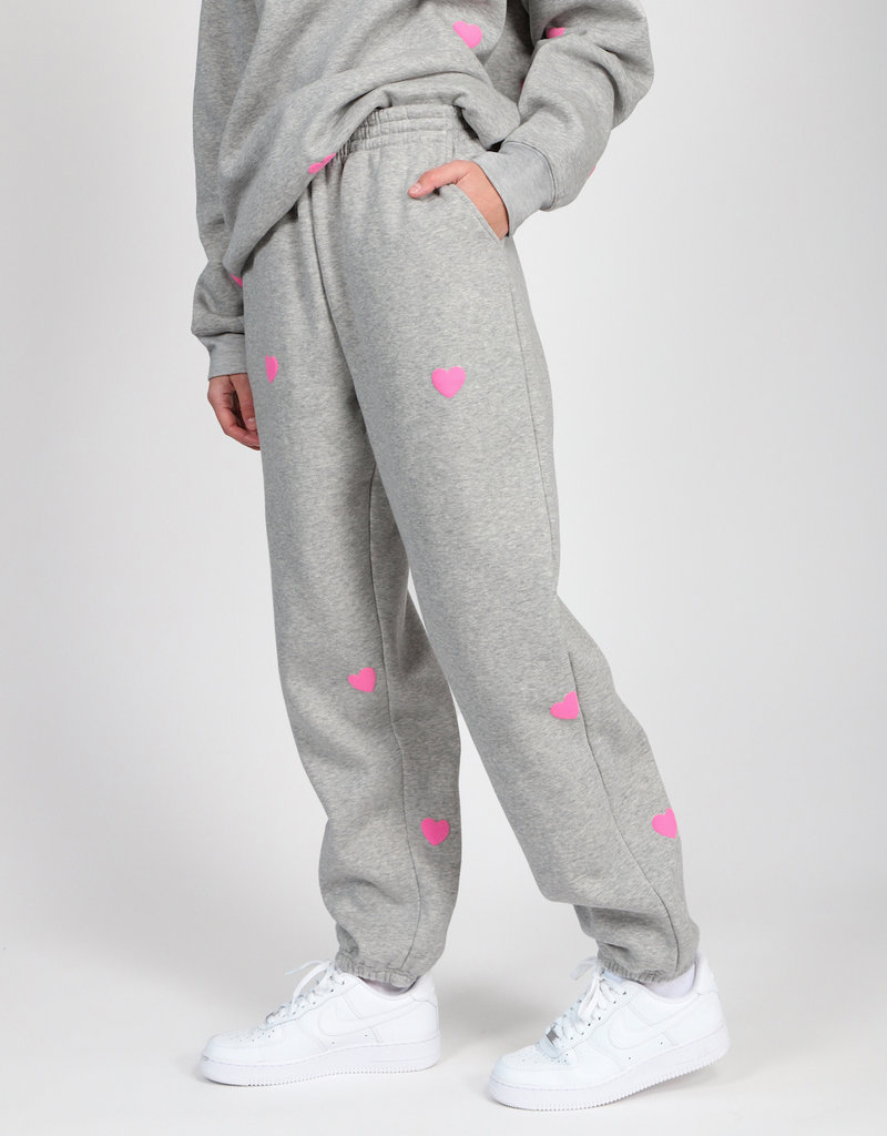 Heart Fleece Oversized Jogger - Adorn Boutique