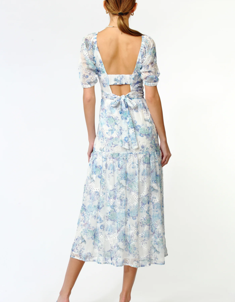 Adelyn Rae Madelin Faux Wrap Embroidered Midi (FINAL SALE)
