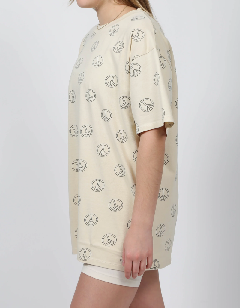 Brunette the Label Peace Sign Boxy Tee (FINAL SALE)