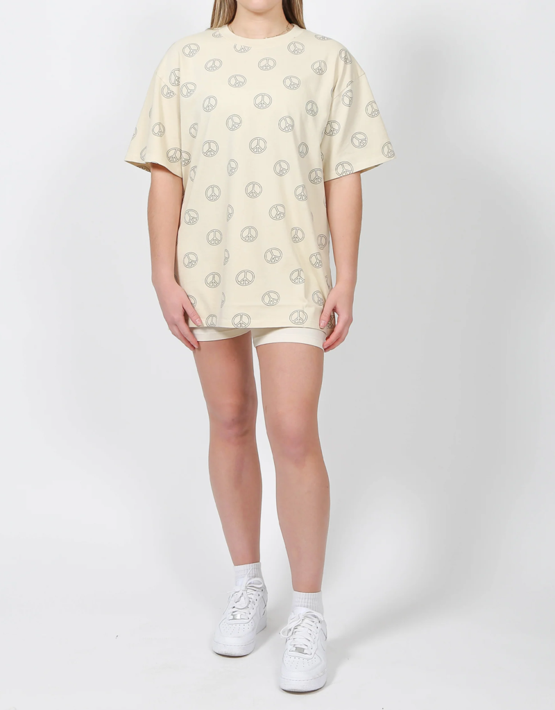 Brunette the Label Peace Sign Boxy Tee (FINAL SALE)