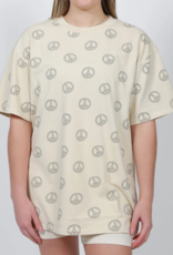 Brunette the Label Peace Sign Boxy Tee (FINAL SALE)