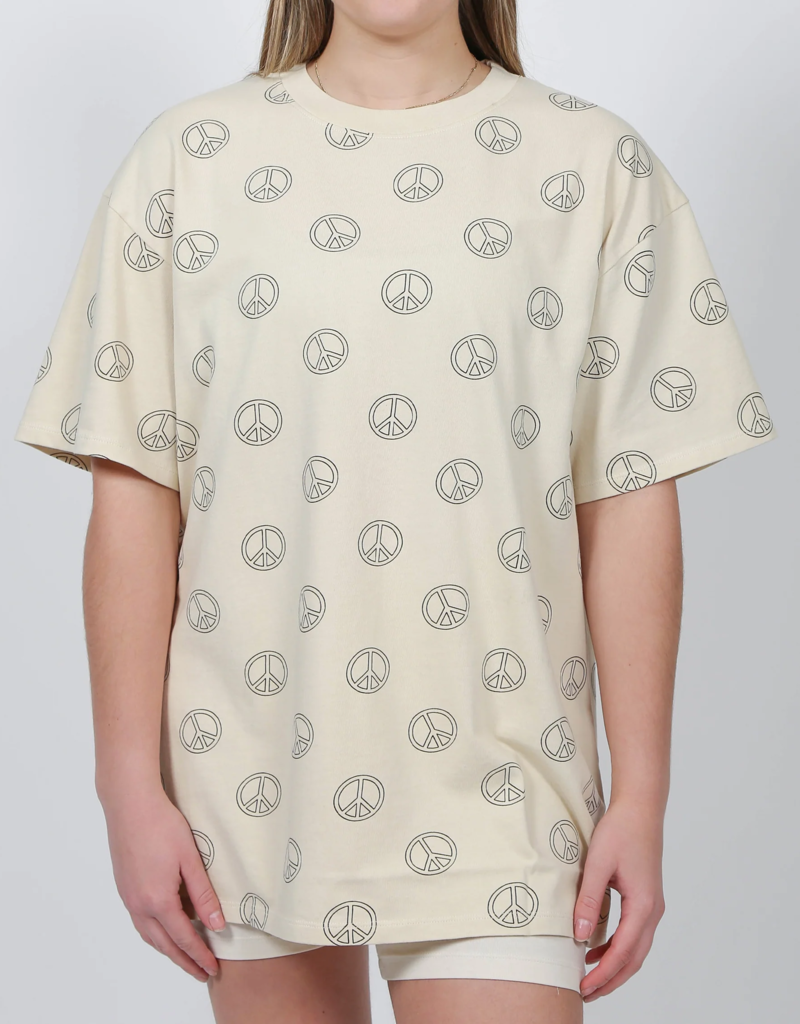 Brunette the Label Peace Sign Boxy Tee (FINAL SALE)