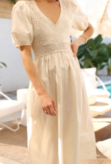 Greylin Barkley Crochet Knit Poplin Mix Dress (FINAL SALE)