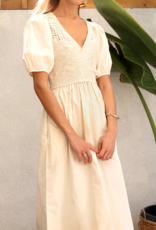 Greylin Barkley Crochet Knit Poplin Mix Dress (FINAL SALE)