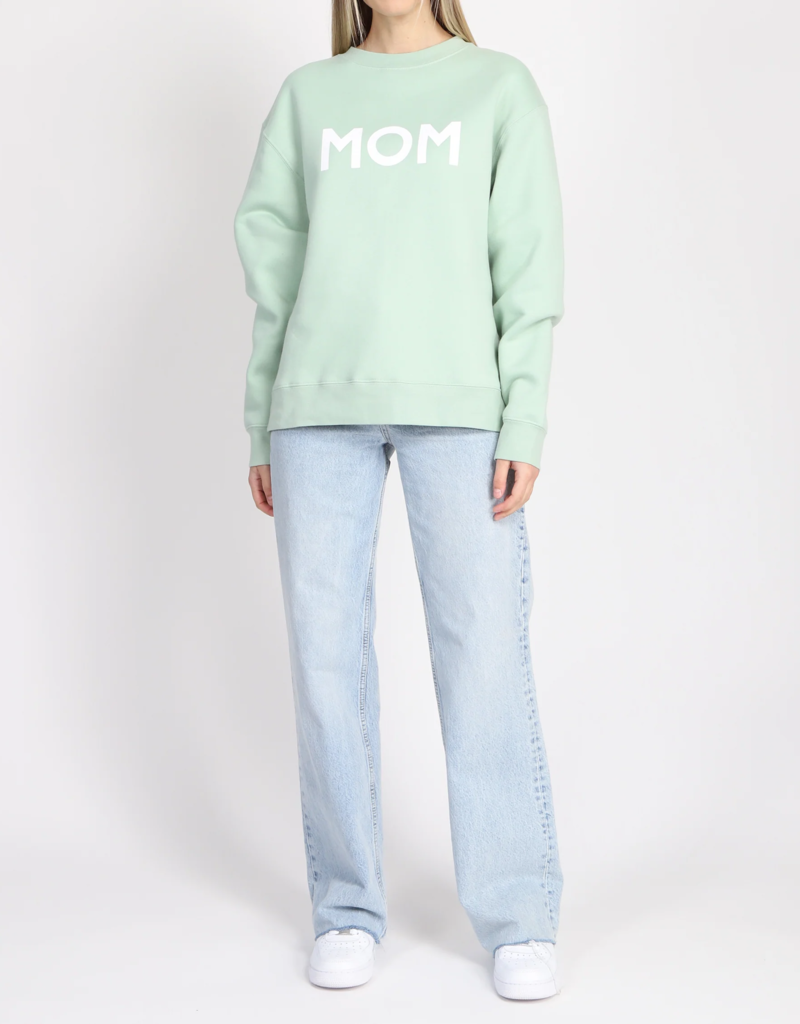 Brunette the Label Mom Classic Crewneck Sweatshirt in Sage