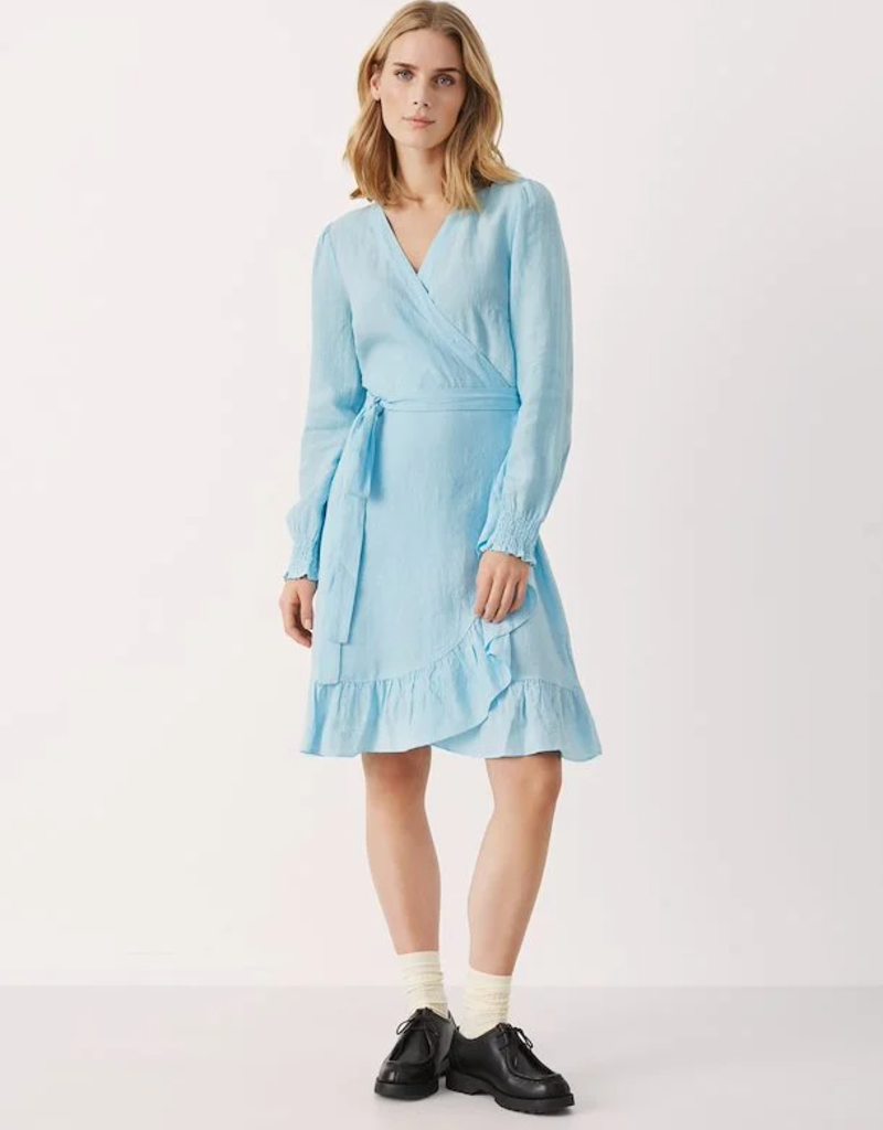 Part Two Sol Linen Mini Wrap Dress (FINAL SALE)