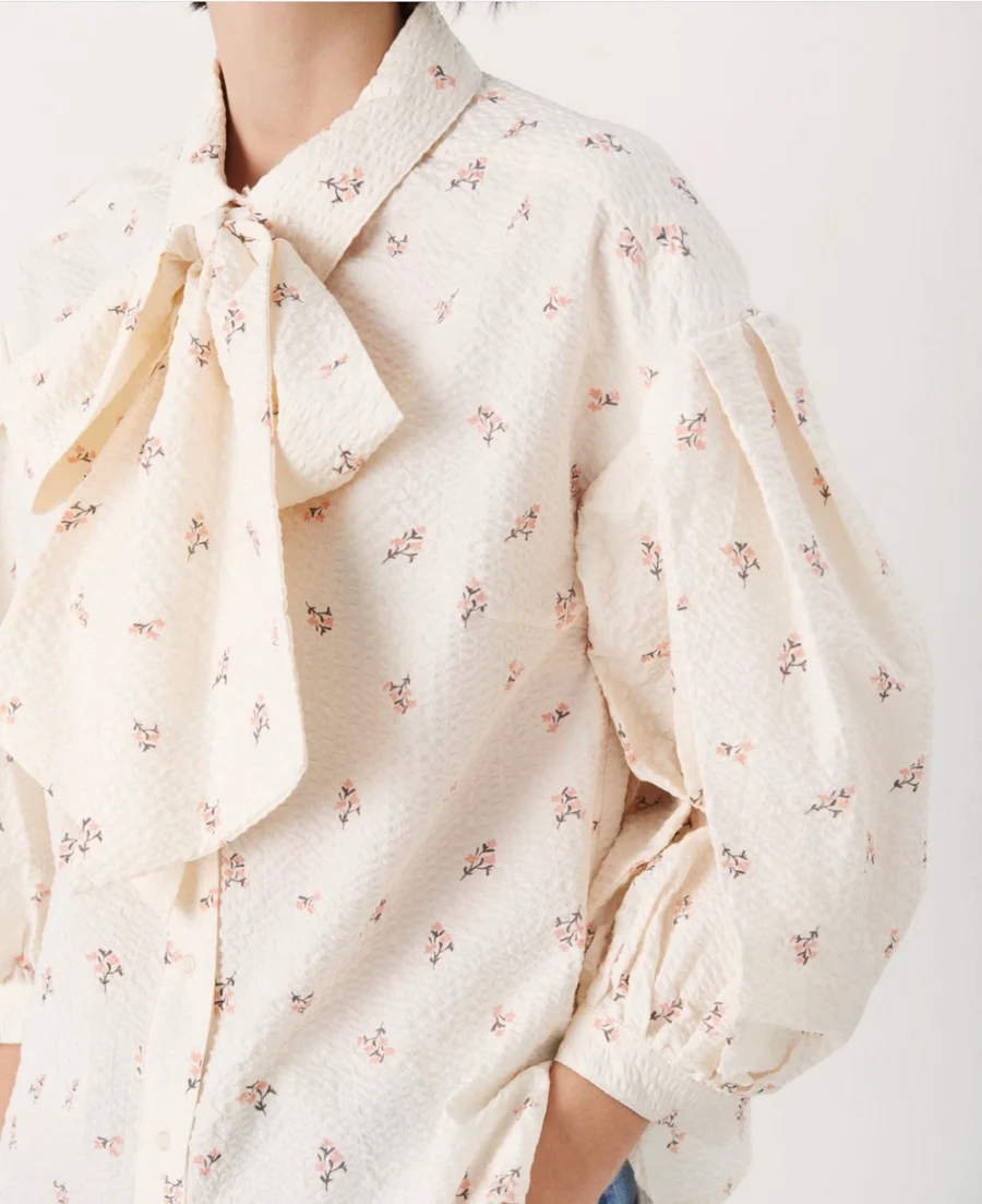Porto Puff Blouse ホワイト　S Porto Puff Blouse – THE TOÉ