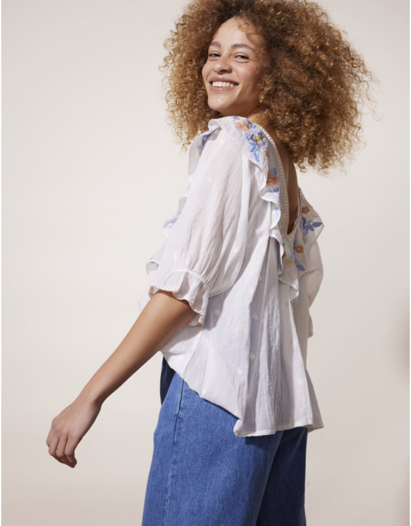 Biba Embroidered Blouse - Adorn Boutique