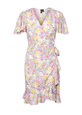 Vero Moda Henna Short Sleeve Printed Wrap Dress *Two Colours*