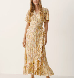 Part Two Clarina Midi Wrap Dress (Gold Mix)