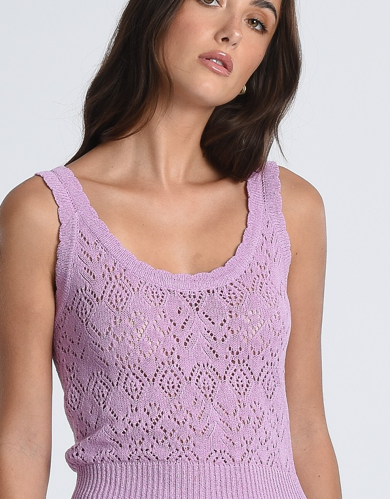 Pru Pointelle Knit Tank - Adorn Boutique