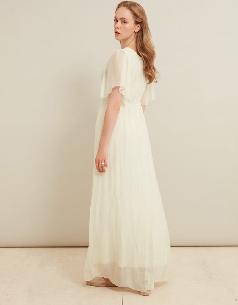 LAB Betel Flutter Sleeve Satin Maxi (FINAL SALE)